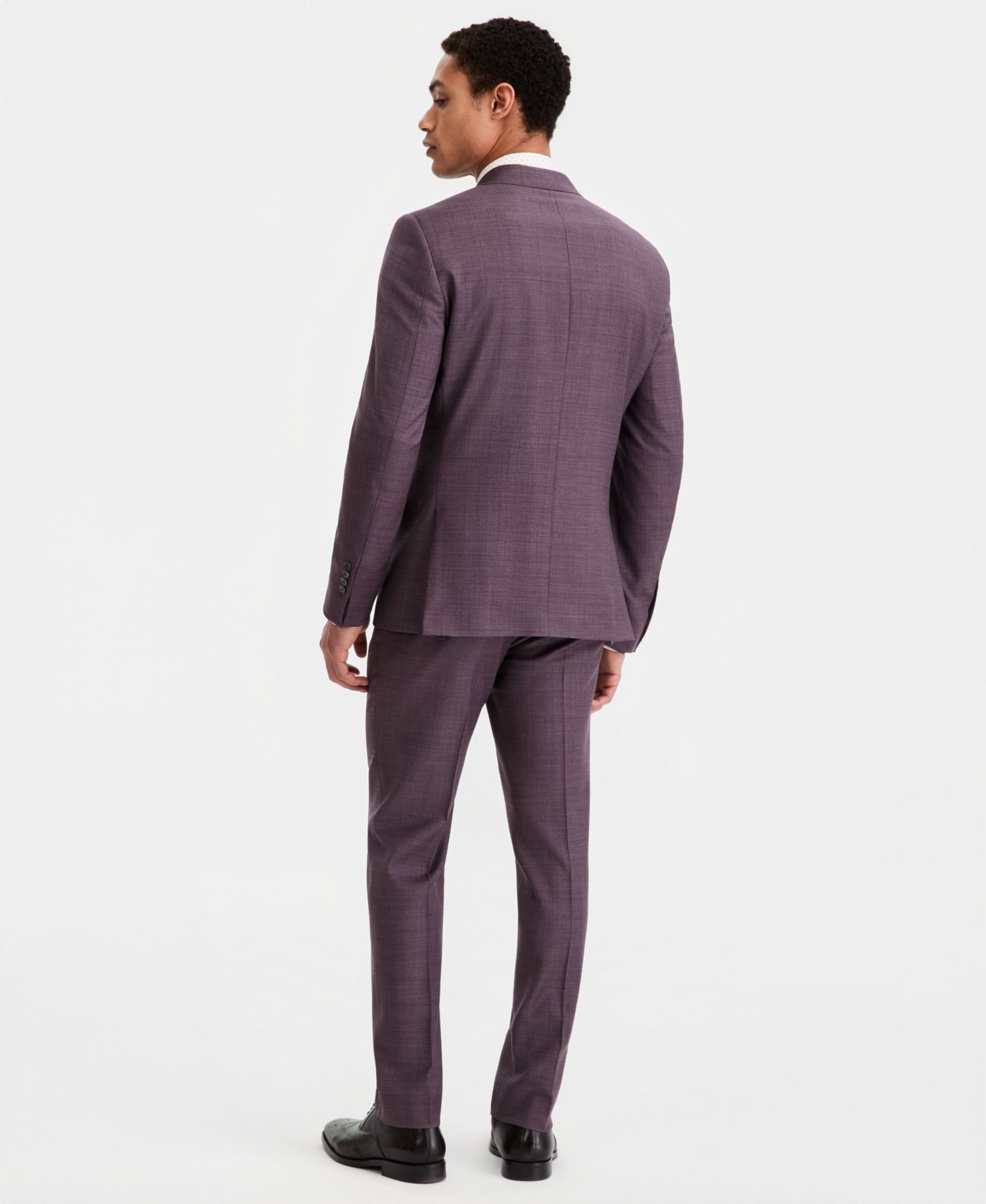 Men's Slim-Fit Wool-Blend Plaid Suit Separates