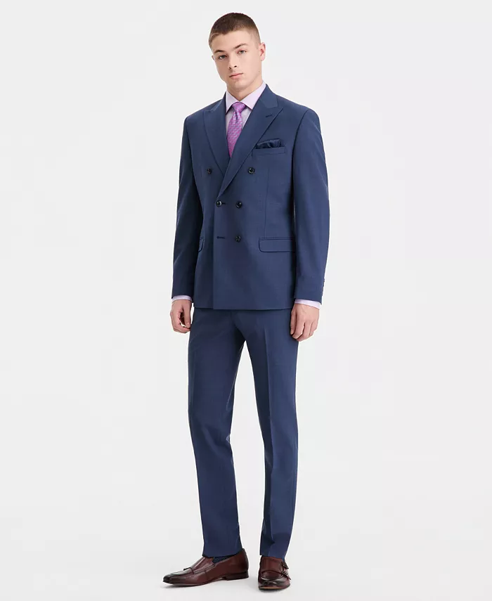 Men's Slim-Fit Double-Breasted Wool-Blend Suit Separates - thumbnail 2