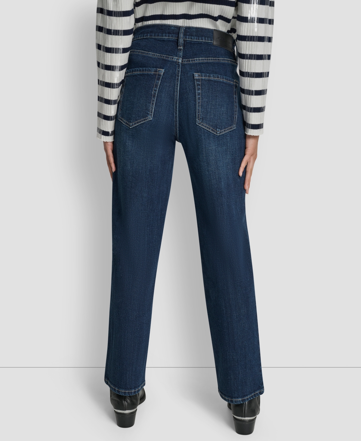 Dkny Jeans Women's Classic High Rise Straight No Cuff Jeans In Blue