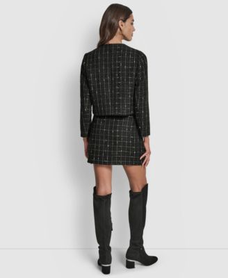 Women's Cropped Front Pockets Long Sleeve Jacket