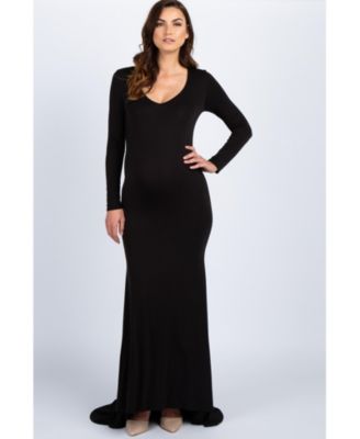 Black Long Sleeve Photoshoot Maternity Gown/Dress