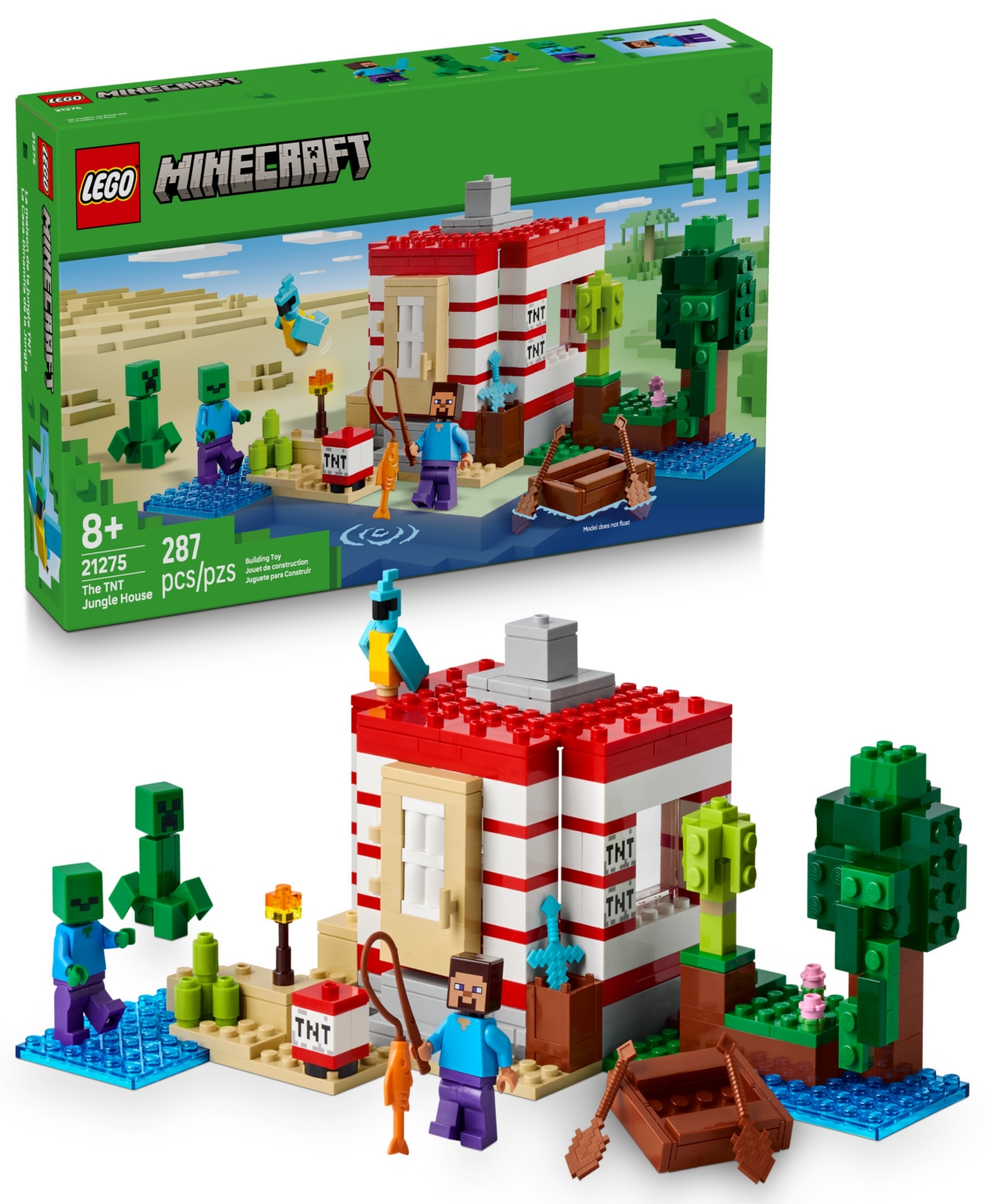 Lego Minecraft The Tnt Jungle House Building Set In Multi