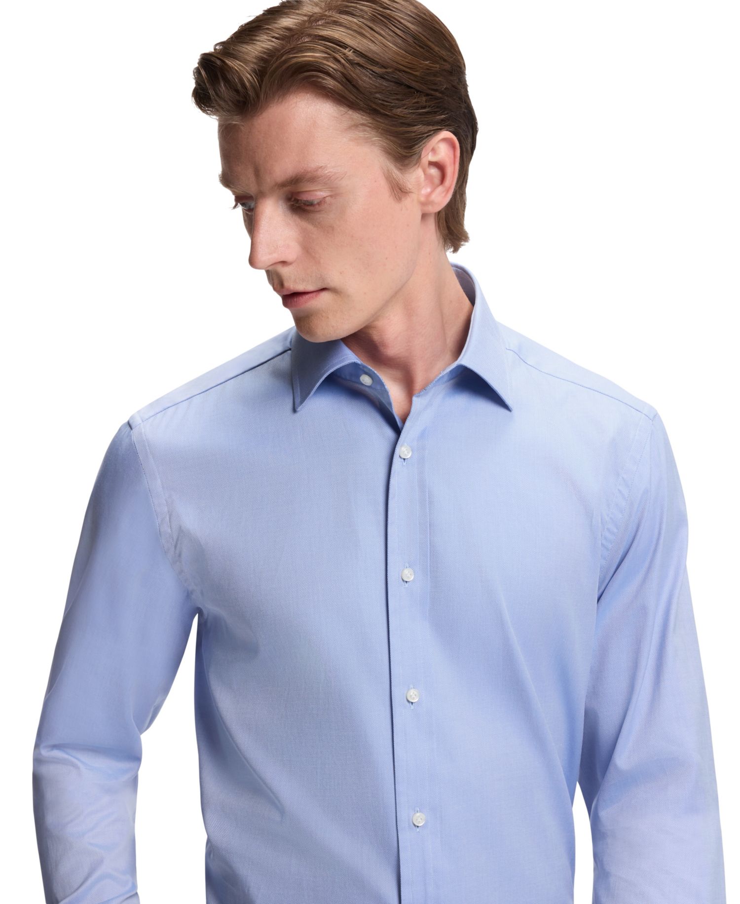 BECKHAM x BOSS Men's Oxford Cotton Slim-Fit Dress Shirt