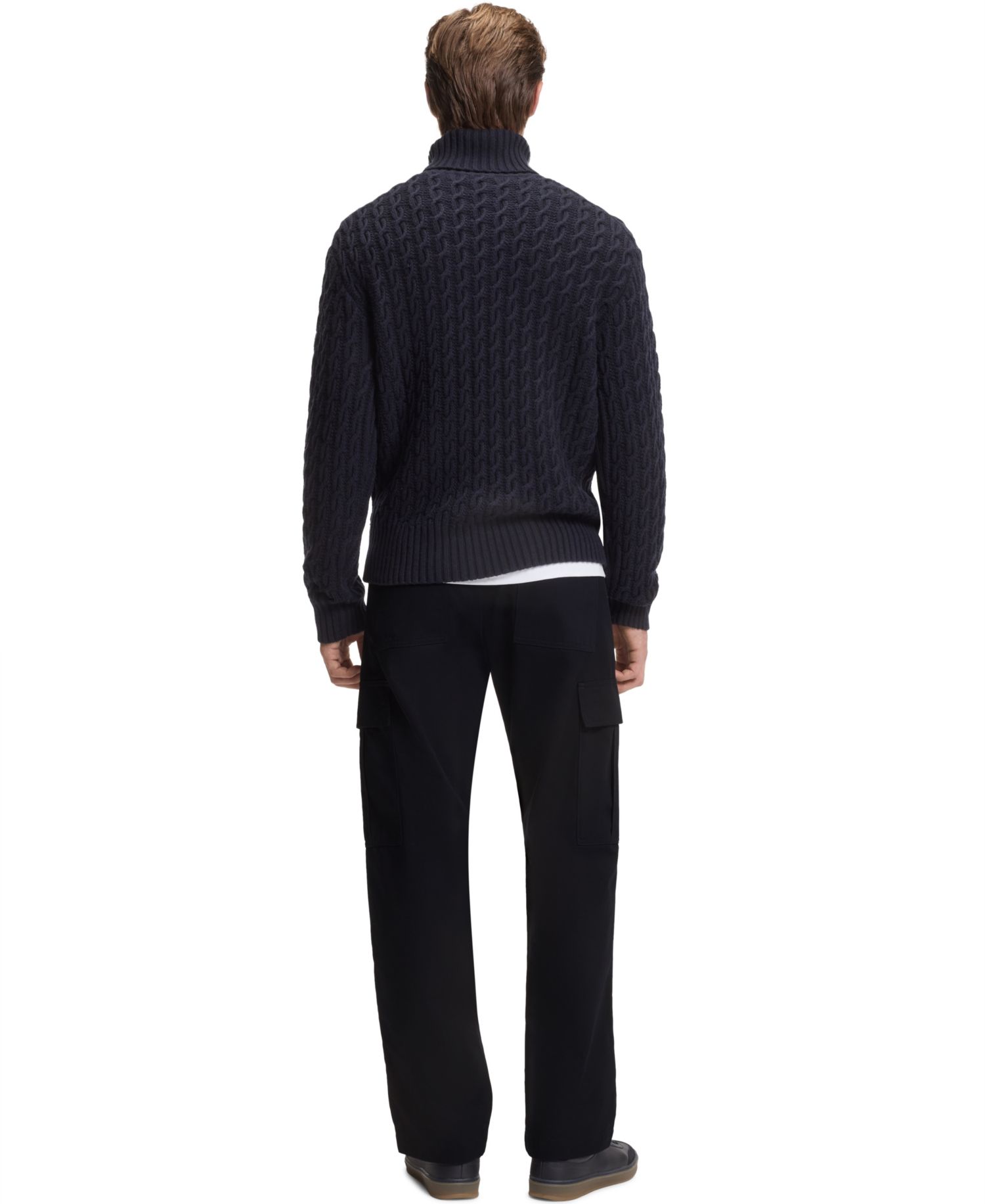 BECKHAM x BOSS Men's Micro-Patterned Cotton Cargo Pants