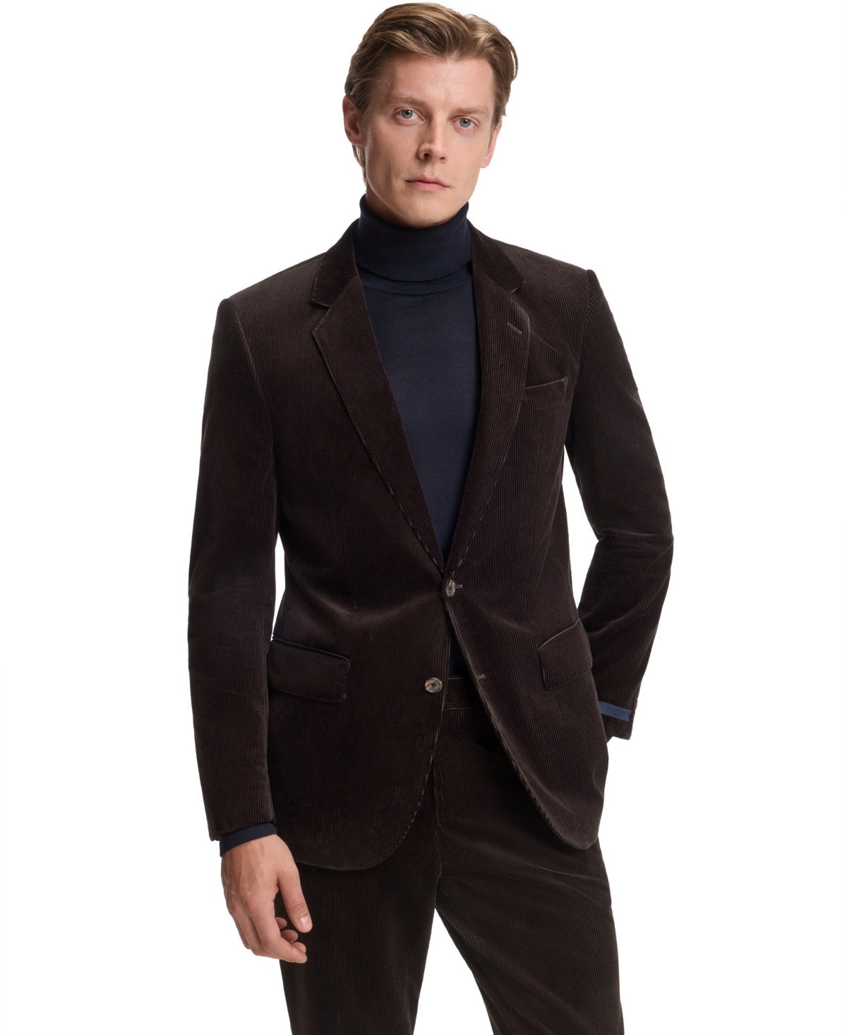 Hugo Boss Boss By  Men's Beckham X Boss Striped Cotton Blazer In Brown