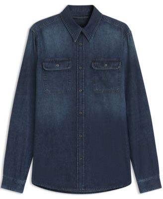 Men's BECKHAM x BOSS Blue Denim Shirt