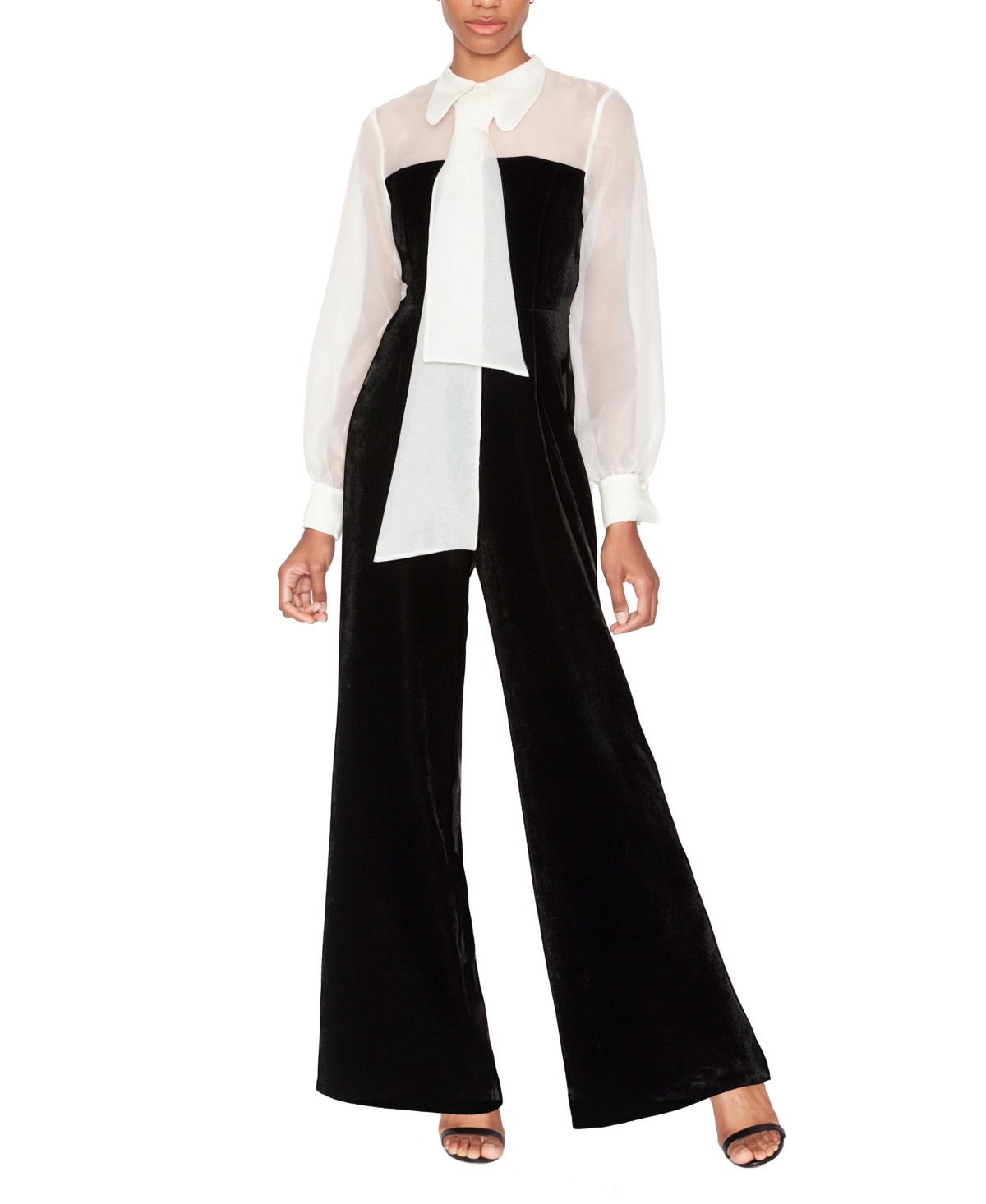 White Tie By Shani Women's Tuxedo Collared Jumpsuit In Multi