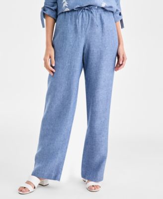 Women's 100% Linen Drawstring Pants, Created for Macy's