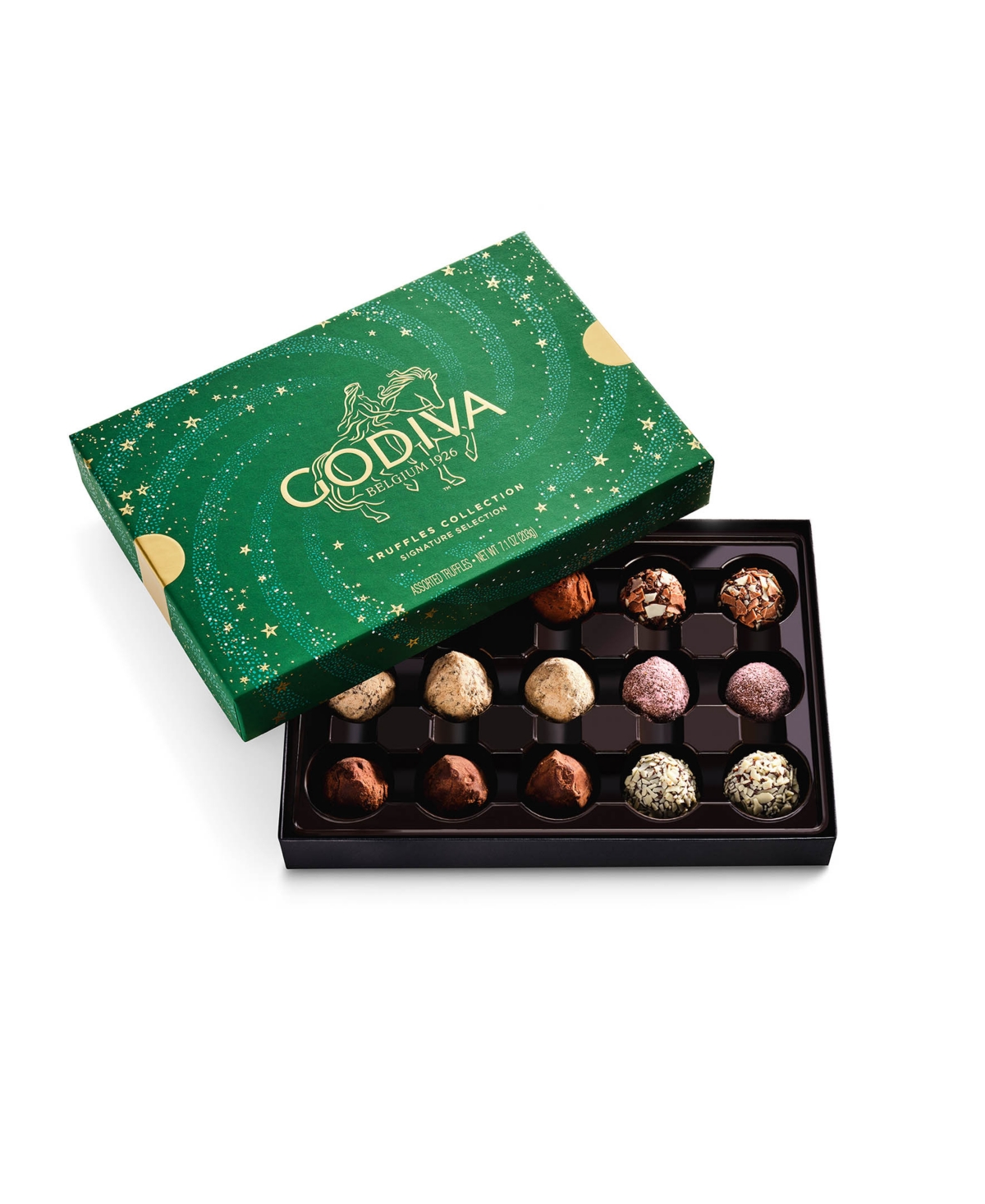 Godiva Holiday Collection Signature Truffles Assorted Chocolate Gift Box, 15-pc. In Green