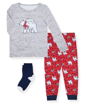 Baby and Toddler Boys Snug Fit Holiday 3-Piece Pajama Set