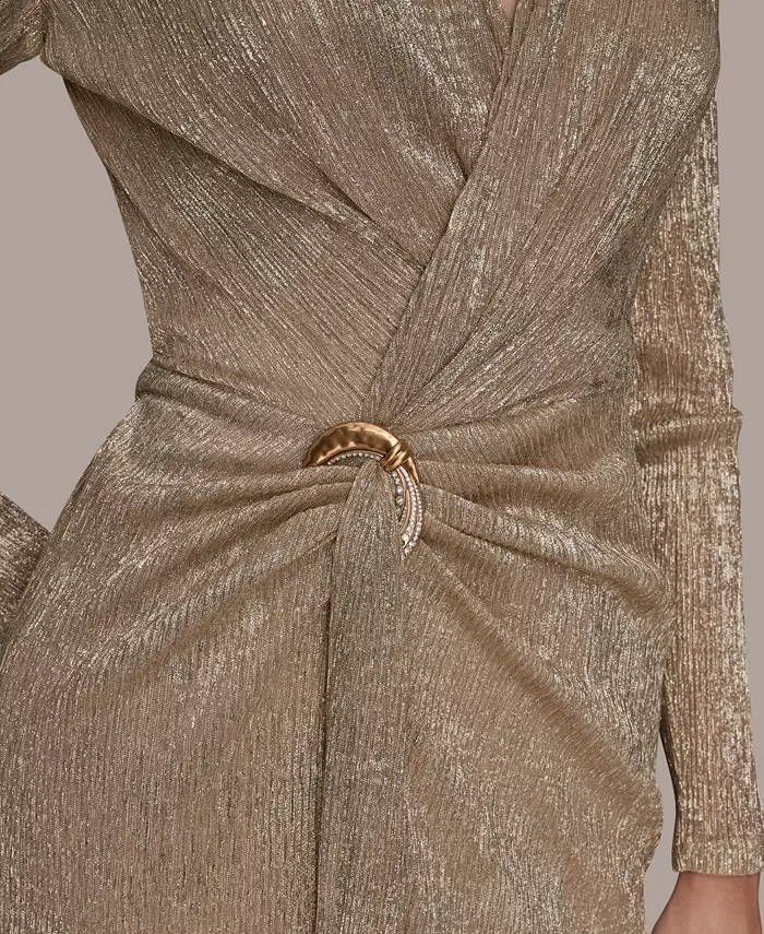 Women's V-Neck Draped Gown - thumbnail 4