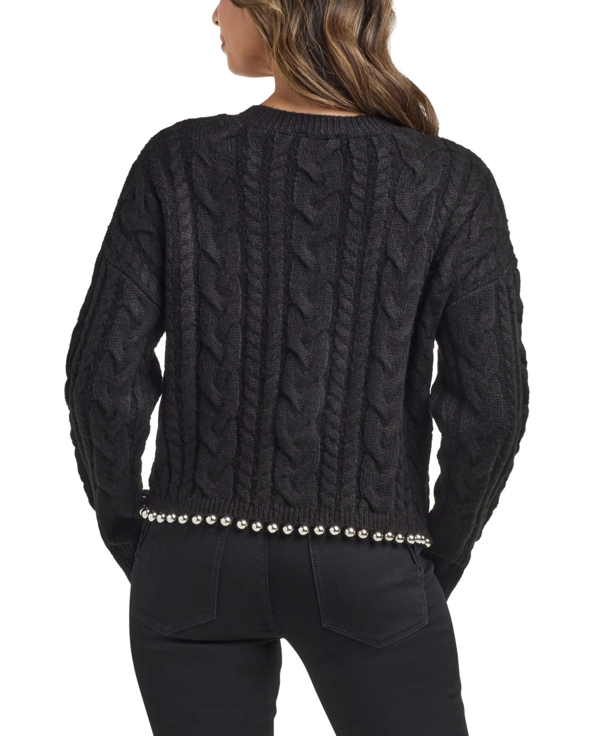 Bcx Women's Crew Neck Pull-on Sweater In Black