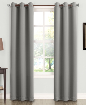 Sun Zero Tabbey Room Darkening Grommet 40" X 95" Curtain Panel In Grey