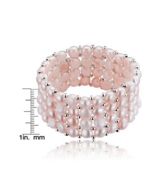 Timeless White Gold Plated Five-Row Cultured Pearls Bracelet