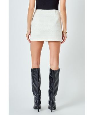 Women's Mid-Waisted Tweed Mini Skirt