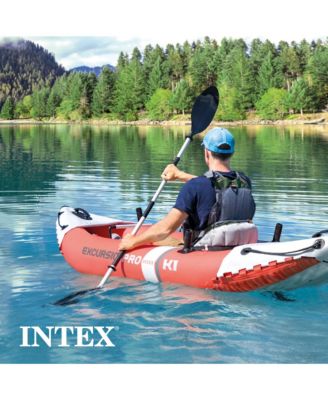 Excursion Pro K1 Single Person Inflatable Vinyl Fishing Kayak w/ Oar/Pump