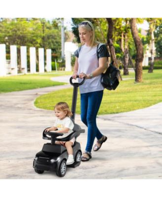 3 in 1 Push Car with Removable Handle and Guardrail for Kids 18-36 Months Old