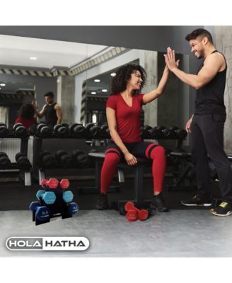 3, 5, and 8 Pound Dumbbell Hand Weight Set with Storage Rack, Multi