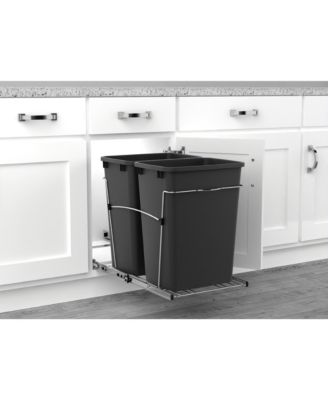 Double Pullout Trash Can 35 qt. for Kitchen, Black, RV-18KD-18C S