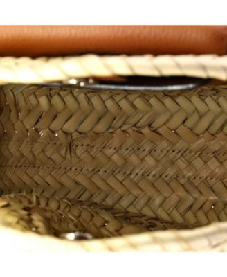 Small Marcie Basket Crossbody Bag Raffia and Leather