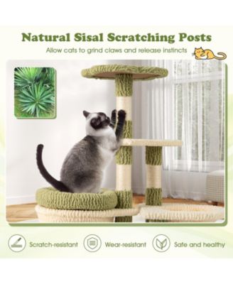 Multi-level Cat Tree Cute Cat Tower w/ Top Perch Private Condo Side Basket