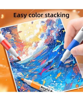 24pcs Acrylic Marker Pen, Pen To Graffiti Art Of Diy Pens, Colorful Pen Sets, Waterproof, Exquisite Gift To The Student,School Supplies