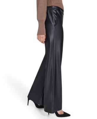 Women's Wide Leg Faux Leather Pants