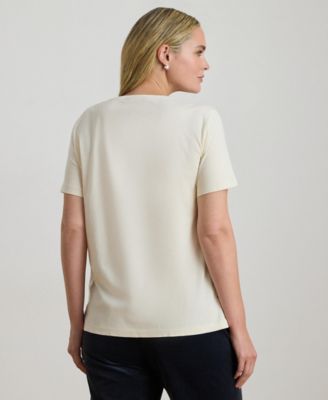 Plus Size Beaded-Crest Cotton Jersey T-Shirt