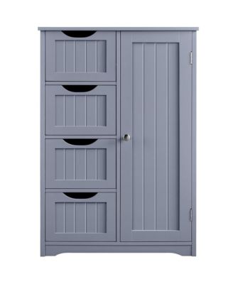 35.5” H Free-Standing Floor Cabinet with 4 Drawers and 1 Cupboard Espresso