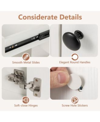 2Pc Built-in outlets Ample Storage Vanity Desk with Mirror and Lights