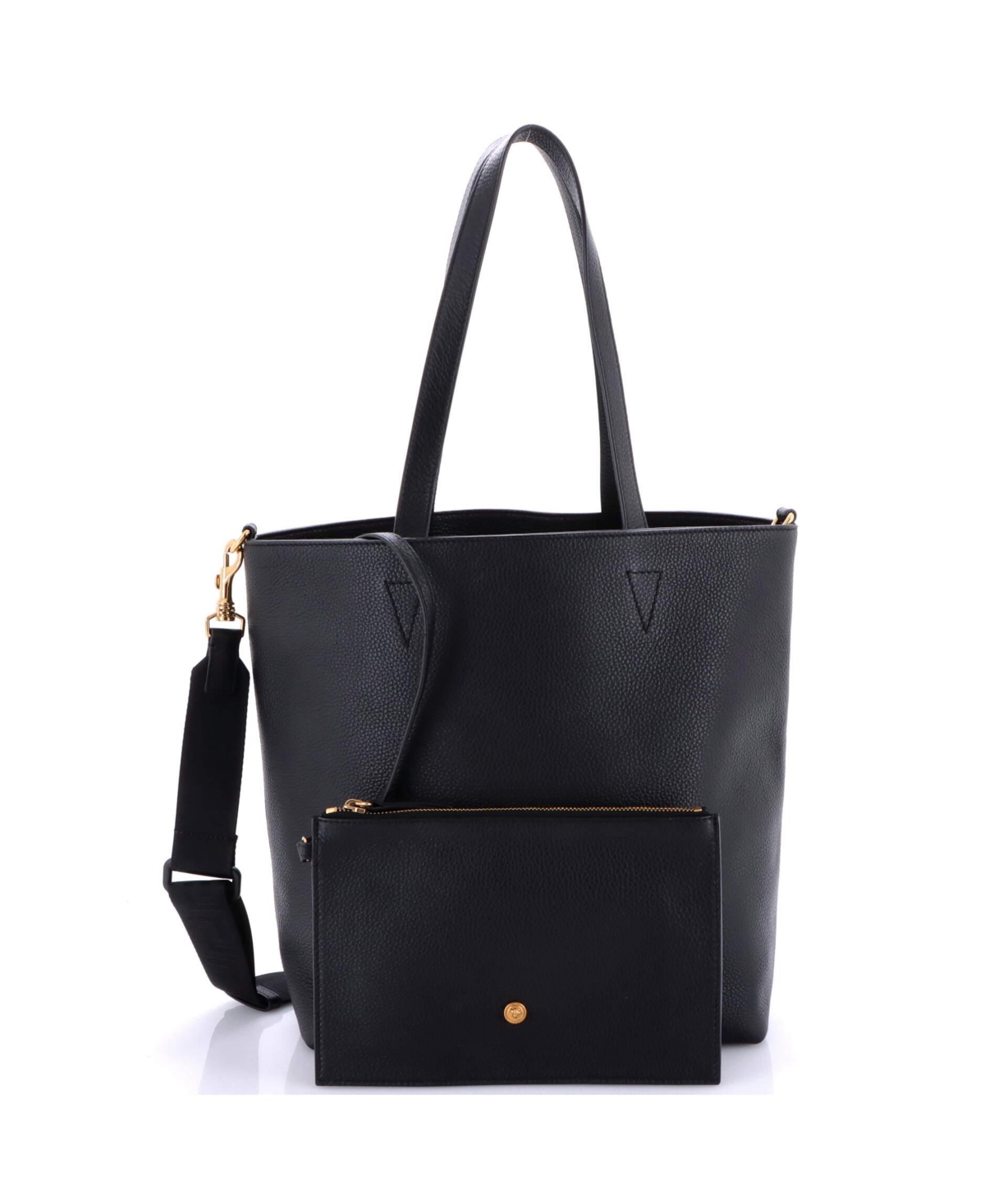 Pre-Owned Versace Tall La Medusa Convertible Shopper Tote Bag Leather Leather