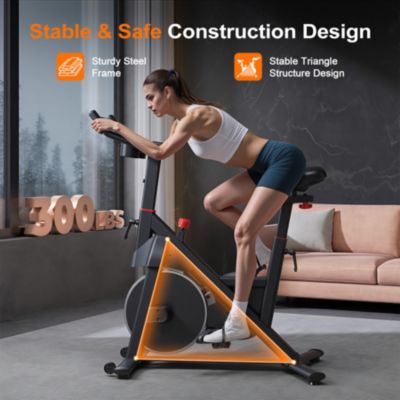 Superun Exercise Bike, Indoor Cycling Bike Brake Pad/Adjustable Magnetic Stationary Bike with App,