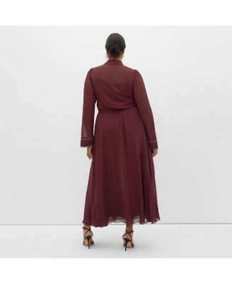 Plus Size Kara Stud Tie Neck Maxi Dress