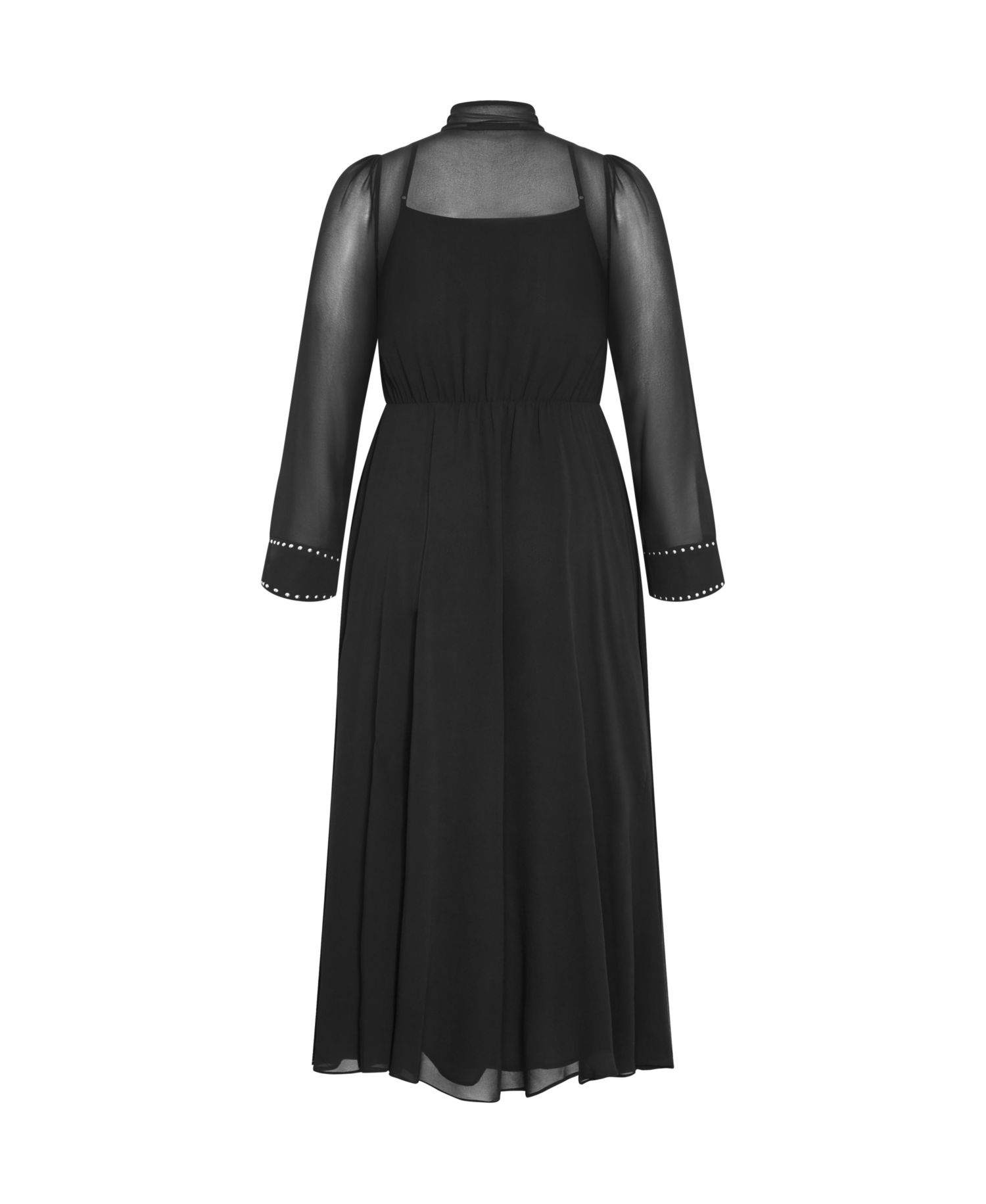 Plus Size Kara Stud Tie Neck Maxi Dress