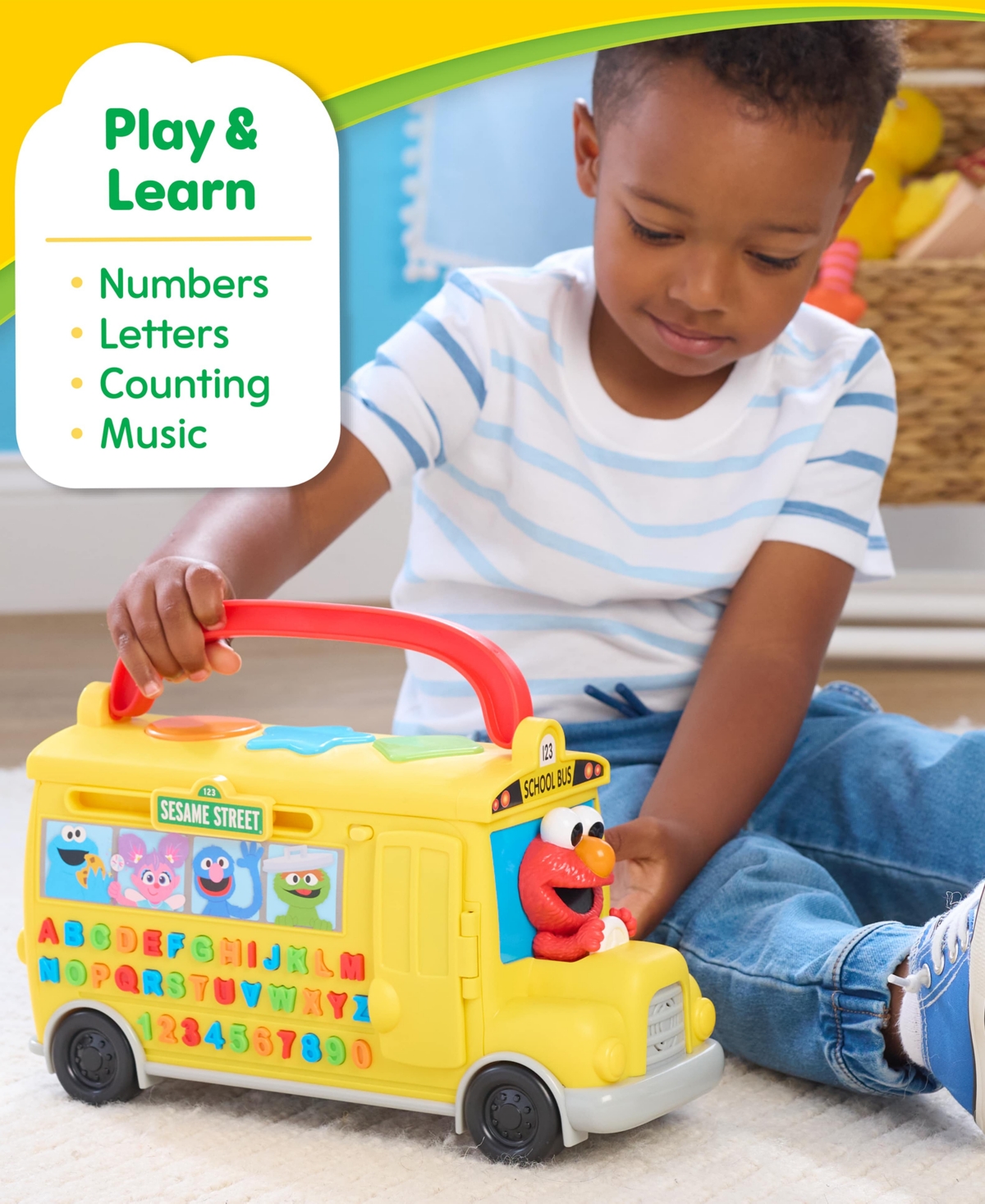 Sesame Street Elmo's Learn And Go School Bus In Transparent