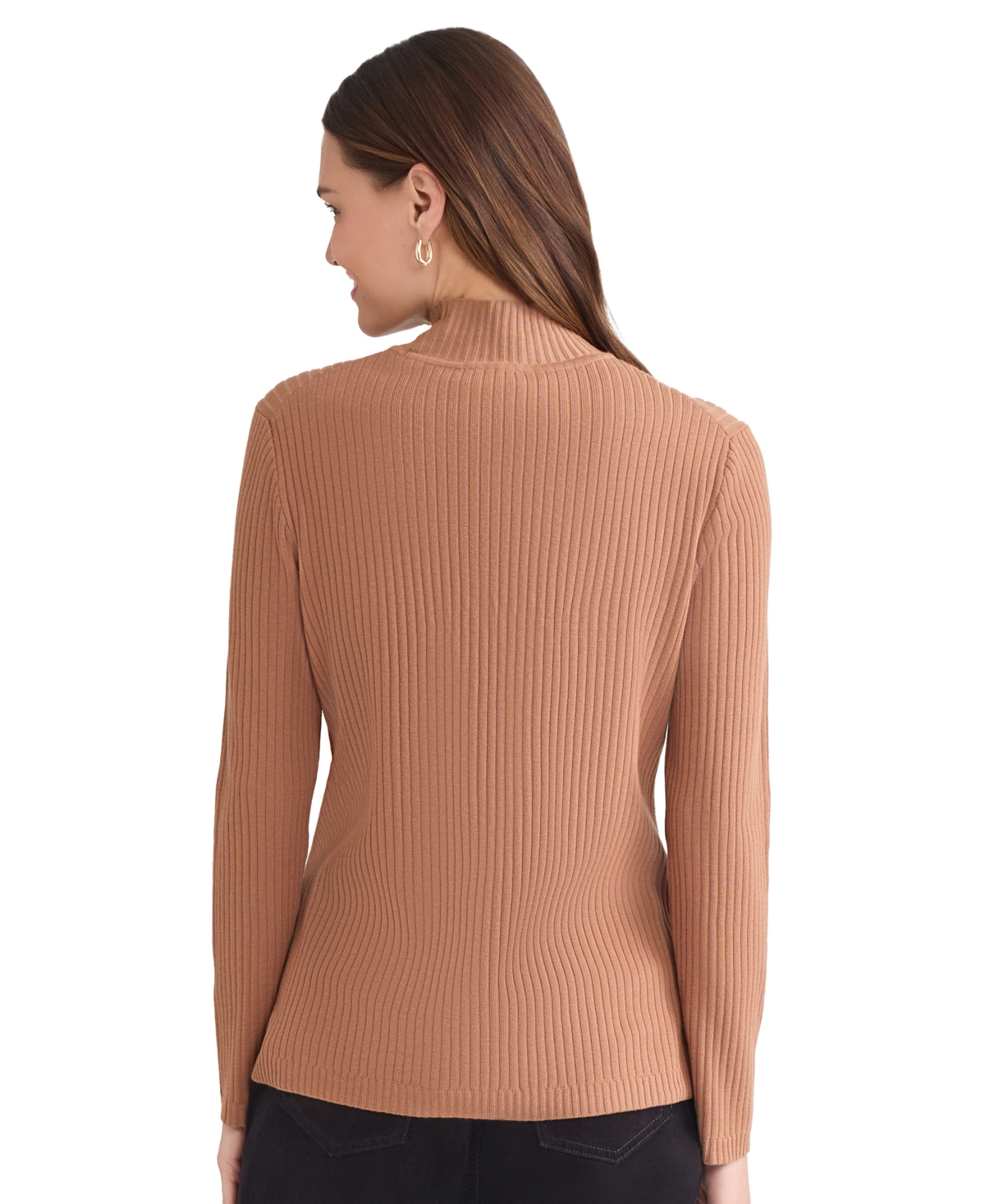 Jones New York Rib Short Sleeve Sweater In Brown