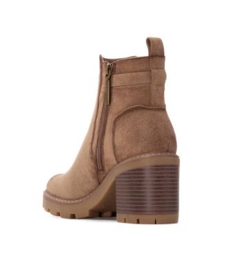 Women's Side Zipper Suede Booties Refresh Collection By XTI