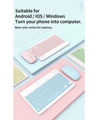 Portable Wireless Keyboard And Mouse Combination,Ultra-Thin Design, Rechargeable Battery, 550mAh,Compatible With Laptops, Ipads, Android, Silent Click