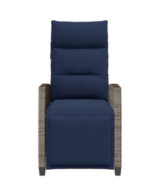 Reclining Garden Chair Grey, Navy Blue