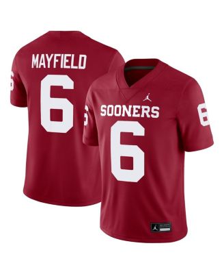 Jordan - Men's Baker Mayfield Crimson Oklahoma Sooners Alumni Player Game Jersey