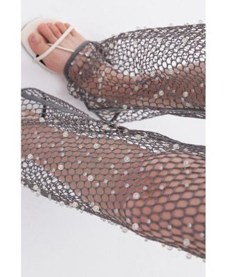Women's Shimmering Threaded Mesh Pants