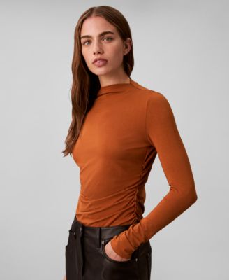 Women's Slim Long Sleeve Mock Neck Top