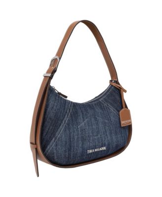 Denim Raised Horseshoe Hobo