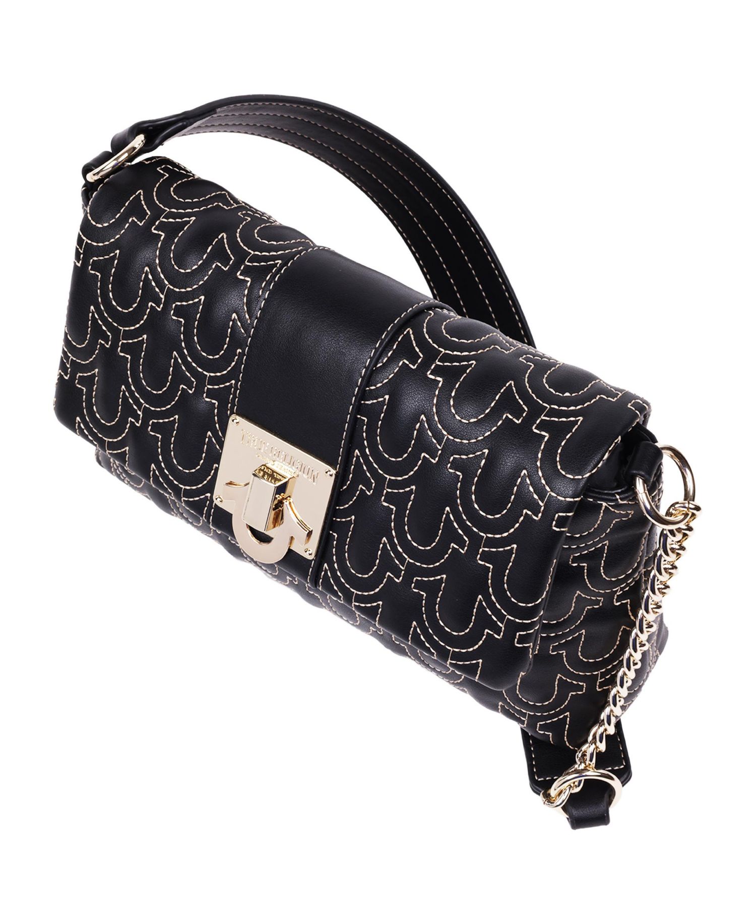 Horseshoe Quilt Logo Plaque Flap Shoulder Bag