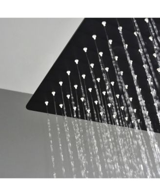 16&amp;#x22; Matte Black Shower Head - Luxury Rainfall Showerhead with Self-Cleaning Nozzles, Universal Fit - Bathroom Upgrade