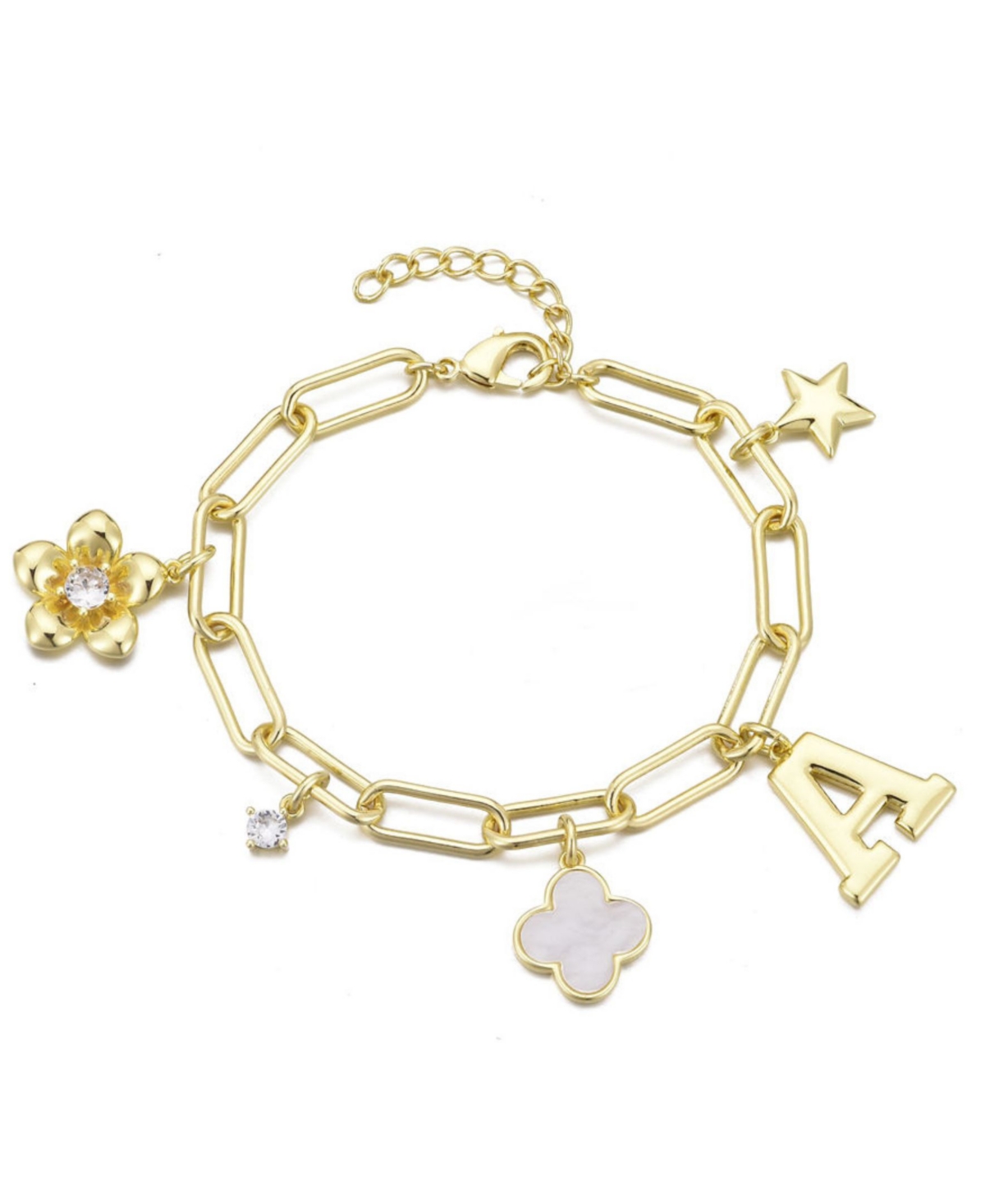 Adornia Gold Initial Chunky Charm Bracelet In Gold