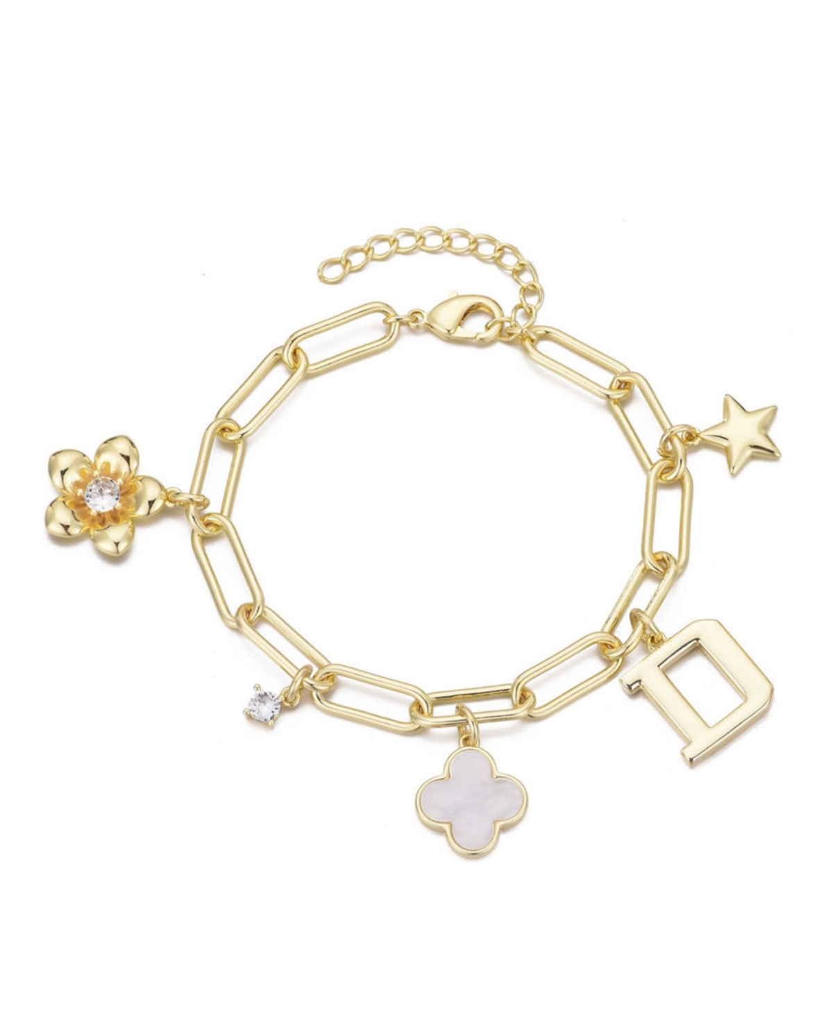 Adornia Gold Initial Chunky Charm Bracelet In Gold