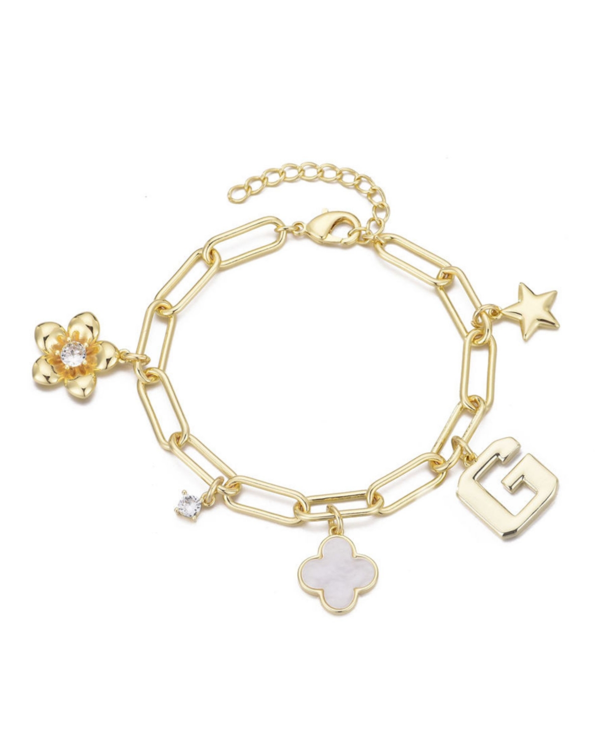 Adornia Gold Initial Chunky Charm Bracelet In Gold