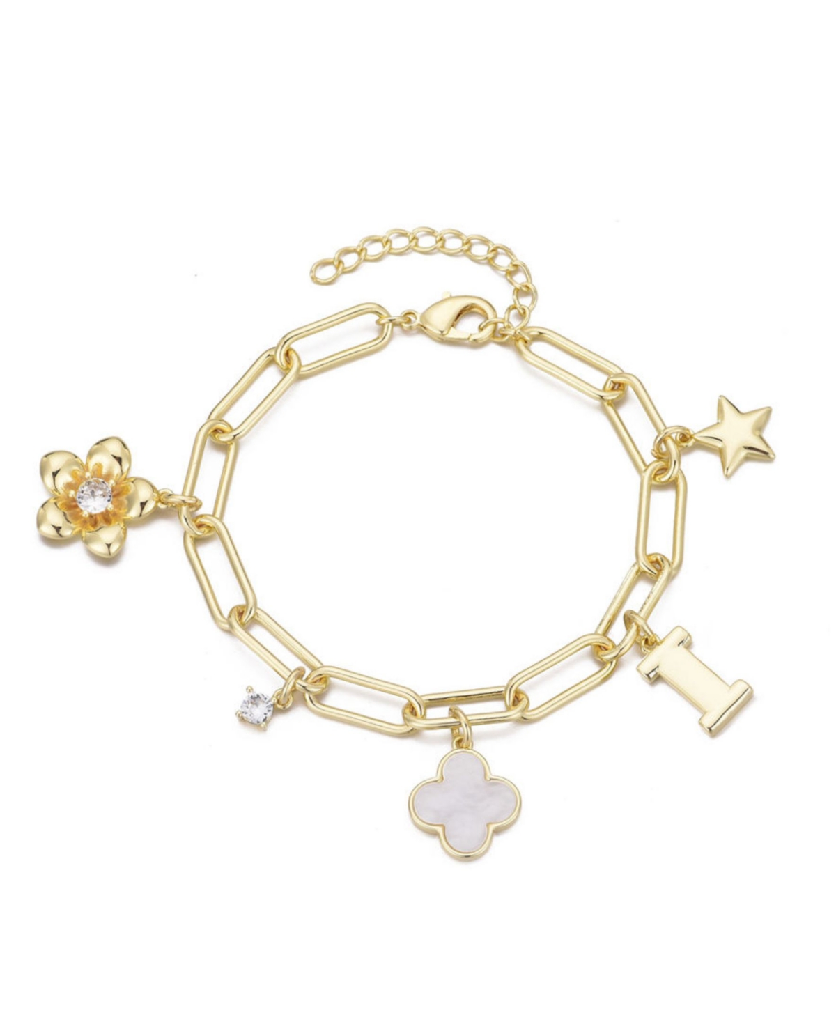 Adornia Gold Initial Chunky Charm Bracelet In Gold