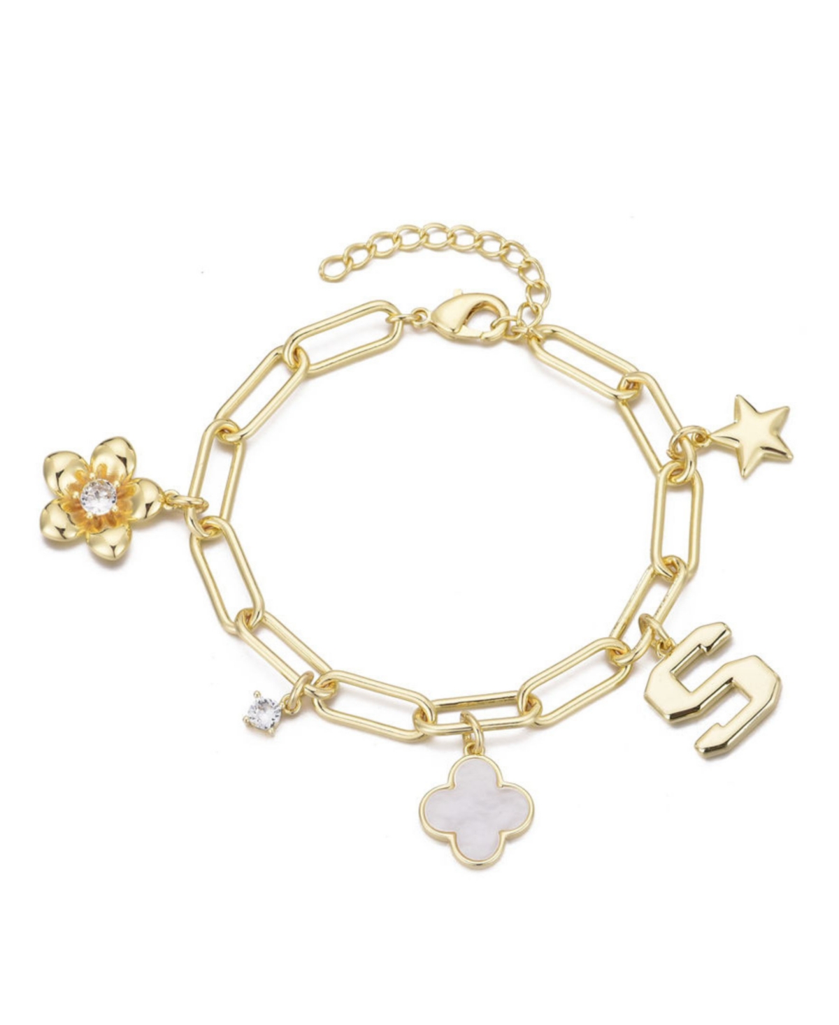 Adornia Gold Initial Chunky Charm Bracelet In Gold